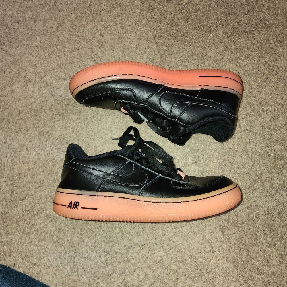 Nike Air Force 1 Premium (GS) Black Hot Lava Low Top Sneakers | 4.5Y